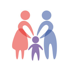 Vector colurful simple family icon isolated on white background