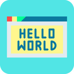 Hello World Program single vector illustration icon