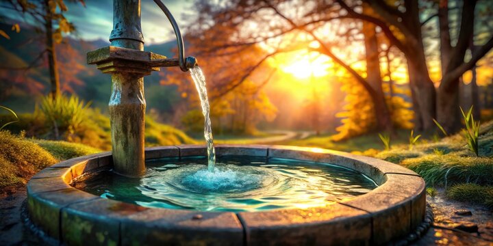 Artesian Well Photography: Candid Shots of Natural Spring Water Source