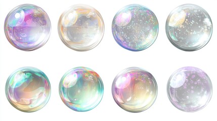 set of colorful bubbles