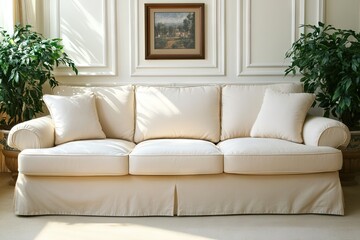 Cream sofa in elegant room