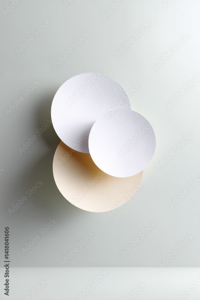 Aufkleber minimalistic background with elegant overlapping circles on clean neutral surface for creative