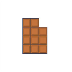 chocolate bar on white background