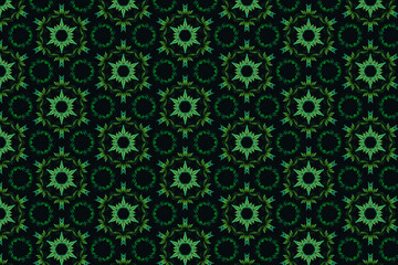 Abstract green seamless floral pattern. Textile seamless pattern.Green background
