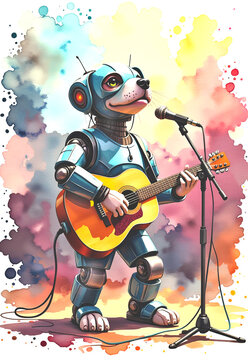 rock musician with guitar