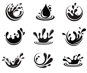 vector set of water drops