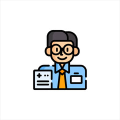 set of funny cartoon manager