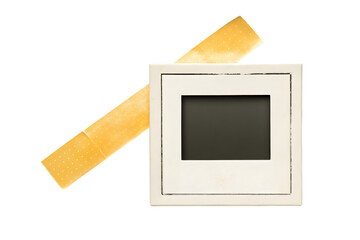 Retro Style Blank Photo with Tape Corners.