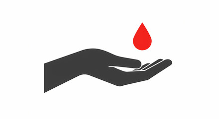 Hand holding a drop of blood for World Blood Donor Day  