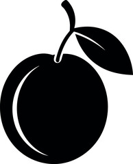  Damson plum silhouette vector icon