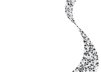 ハート柄の背景 白黒の3色 フチと単色 ハート