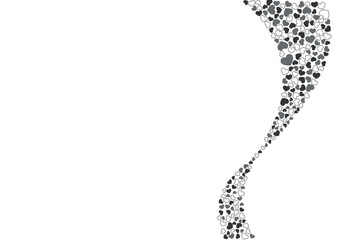 ハート柄の背景 白黒の3色 フチと単色 ハート