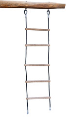 hanging ladder on the metal rope on white