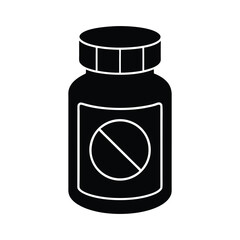 Pill Bottle Icon Vector Illustration