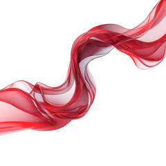 A flowing red and white fabric against a black background creates a dynamic and elegant composition