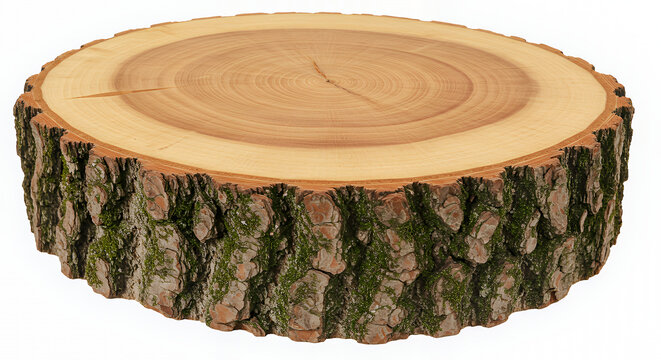 Rustic Wooden Tree Stump Slice Natural Wood Texture Organic Tabletop Circular Wood Slab