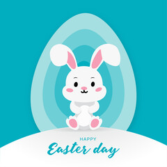 Cute Bunny Illustration for Easter Day Post
