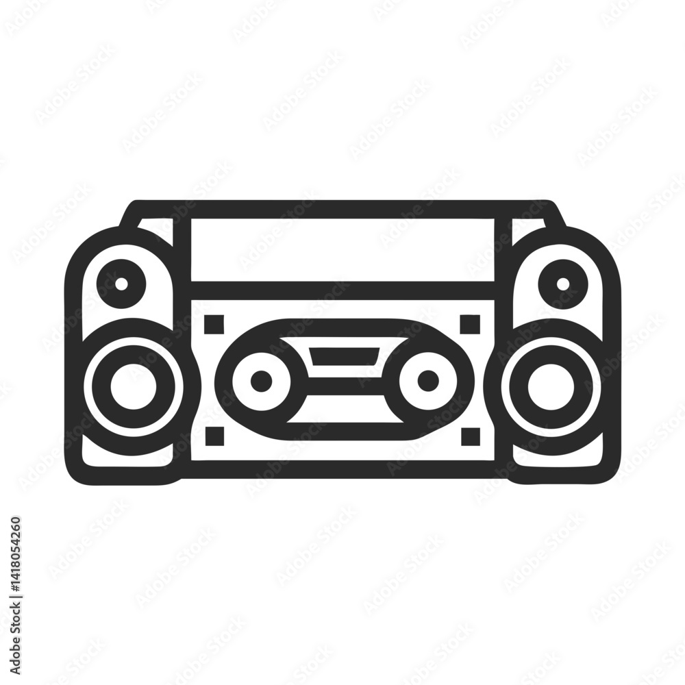 Poster car speaker icon representing audio system and in-vehicle sound experience