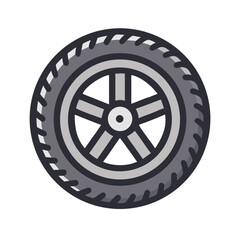 Fototapeta premium Car Tire Icon Representing Wheel Component and Vehicle Tire Maintenance