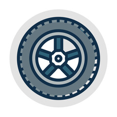 Obraz premium Car Tire Icon Representing Wheel Component and Vehicle Tire Maintenance