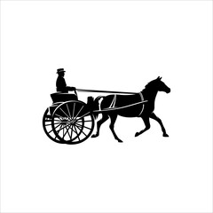 horse carriage silhouette logo element