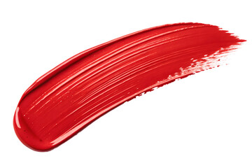Vibrant Red Color Brushstroke on Light Background.