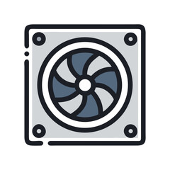 Cooling Fan Icon Representing System Ventilation and Airflow Regulation