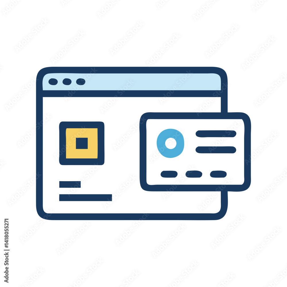 Poster credit card with data icon representing online payment and digital transaction