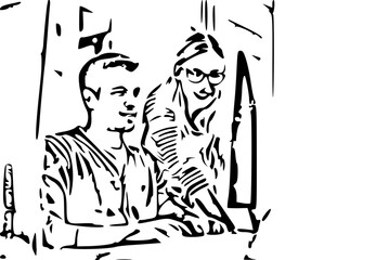 Programmers cooperating at IT company developing apps. Business people technology concept
