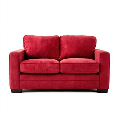 Fototapeta premium Red loveseat sofa furniture isolated on white background