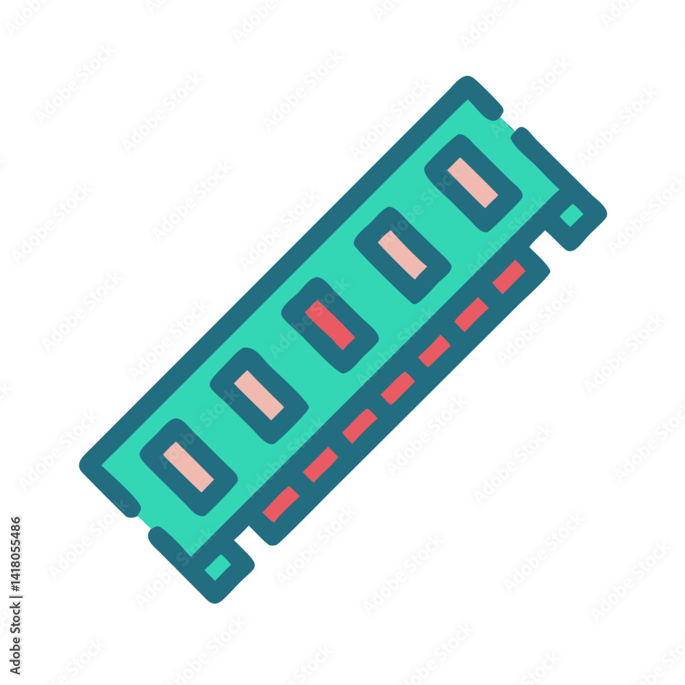 Poster DDR4 RAM Icon Representing High-Speed Memory and Advanced Performance