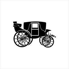 horse carriage silhouette logo element
