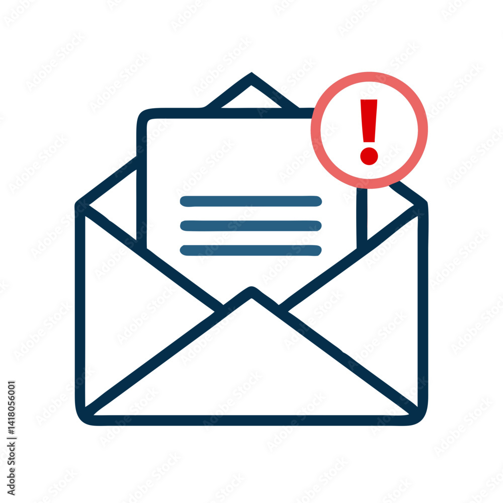Poster email with notification icon representing order confirmation and digital alerts