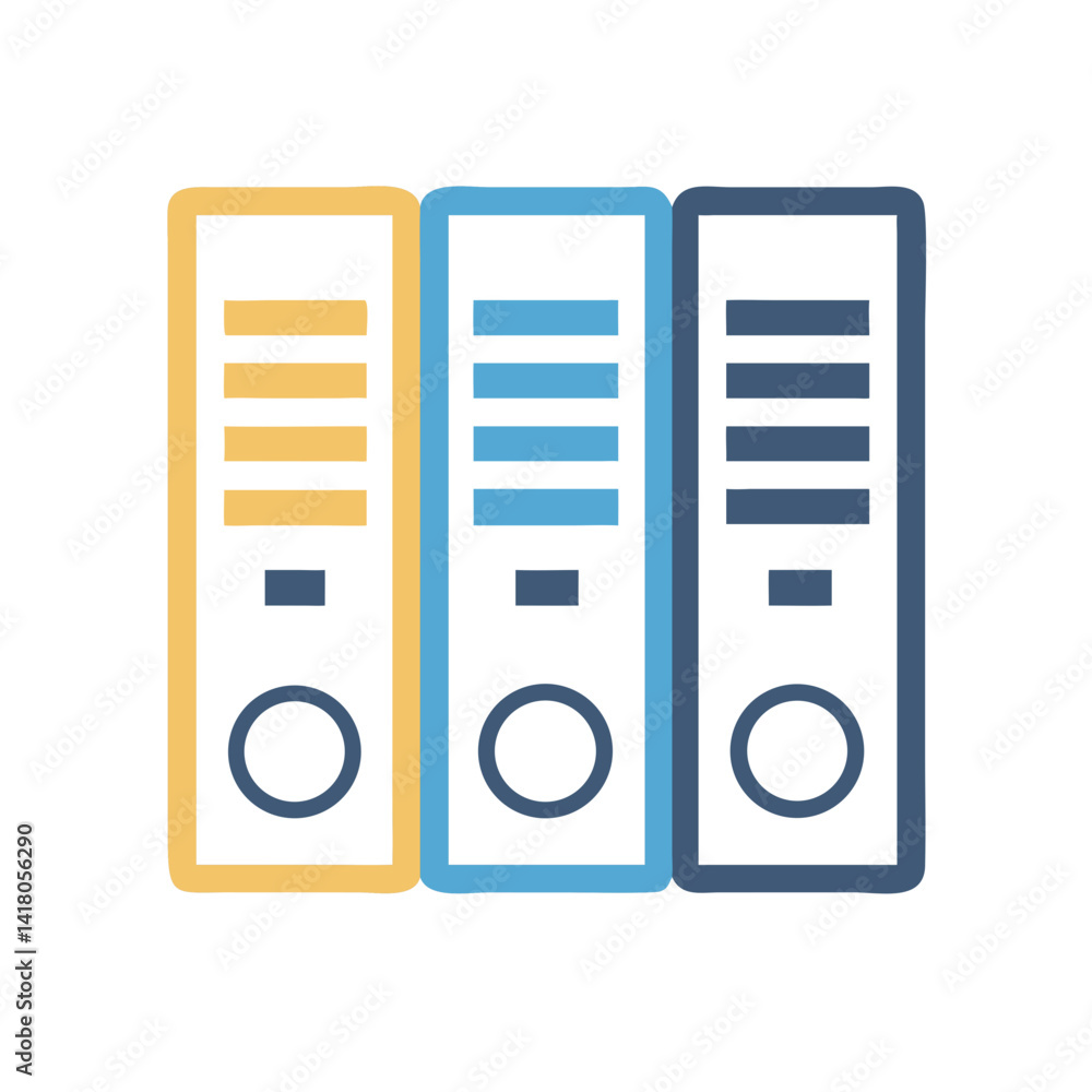 Poster File Binders Icon Representing Document Organization and Filing System