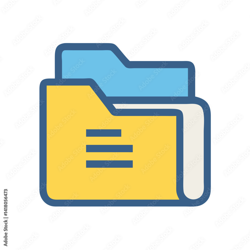 Poster folder icon representing file organization and digital storage management