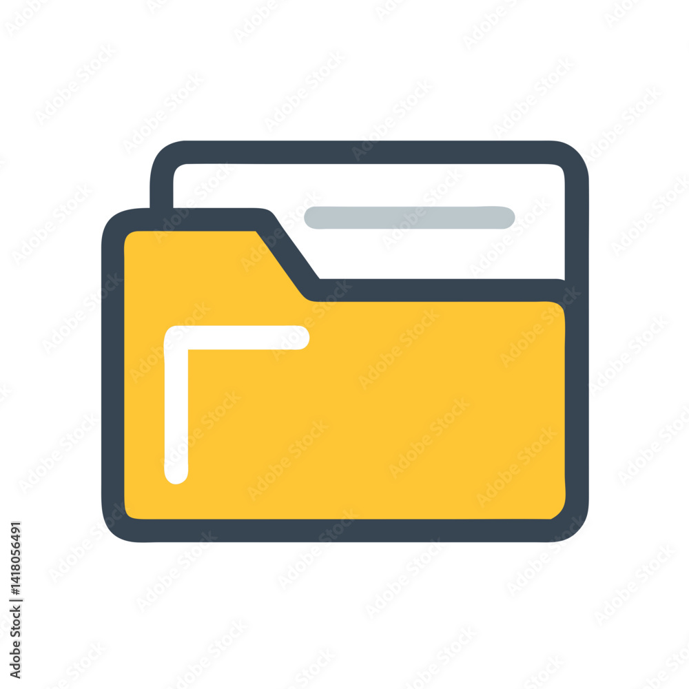 Poster folder icon representing file organization and digital storage management