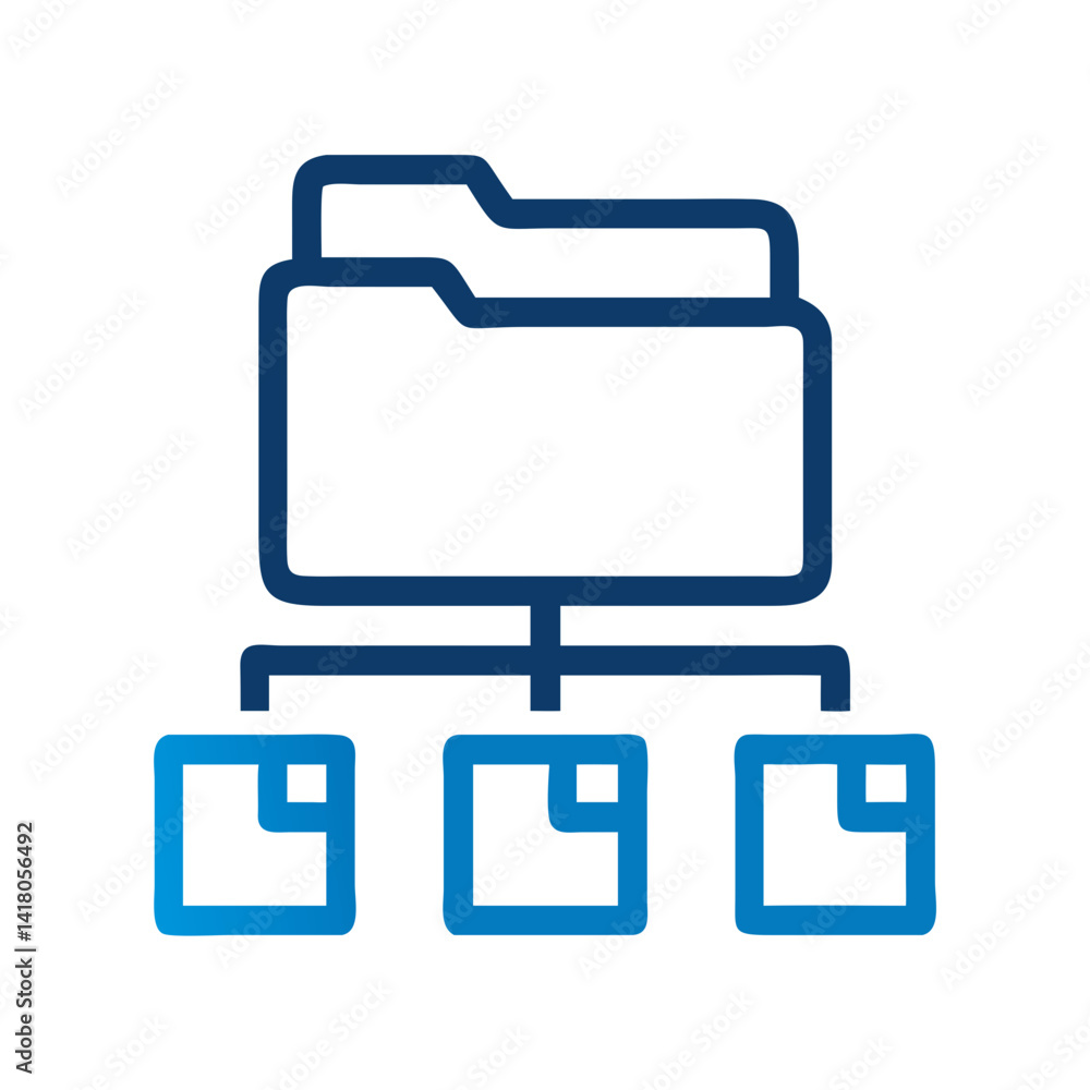 Poster folder icon representing file organization and digital storage management