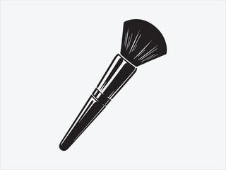 Makeup Brush Silhouette with Soft Bristle Shape for Beauty, Cosmetics, and Skincare