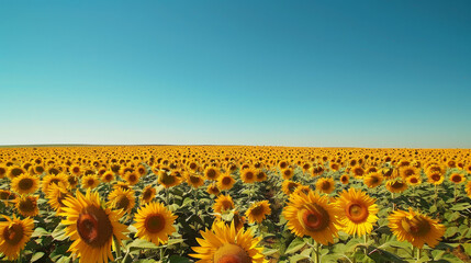 Fototapeta premium Sunny Day Over Sunflower Field