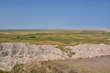 Ravine in the Badlands in Rural South Dakota