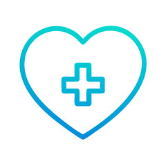 Obraz premium Heart with Medical Cross Icon Representing Health Care and Medical Support Services