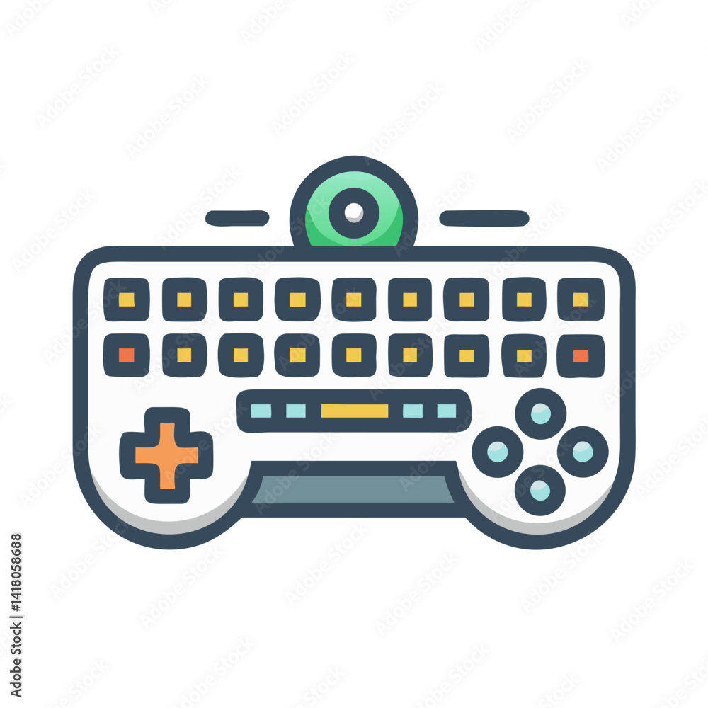 Aufkleber Keyboard Keys Icon Representing Gaming Controls and Interactive Input Configuration