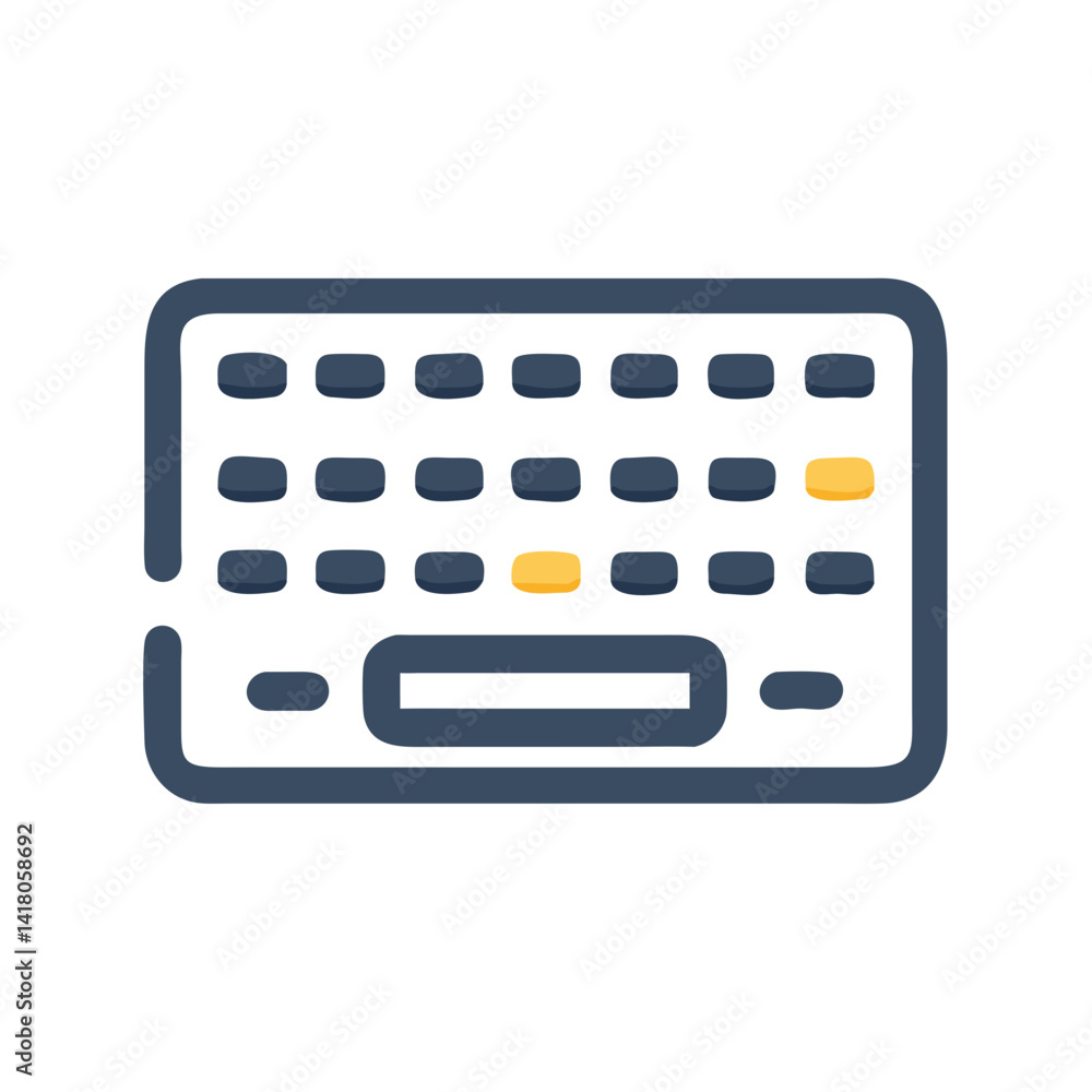 Leinwandbilder Keyboard Icon Representing Typing Activity and Text Input Functionality