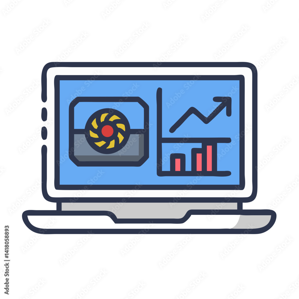 Poster 
Laptop with GPU Stats Icon Representing Hardware Monitoring and Graphics Performance Analysis