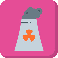 Nuclear Plant single vector illustration icon