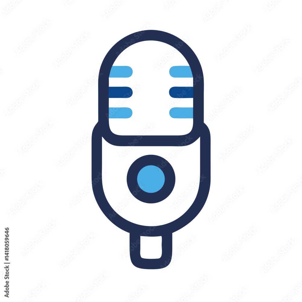 Aufkleber Microphone Icon Representing Audio Input Device and Voice Recording Tool