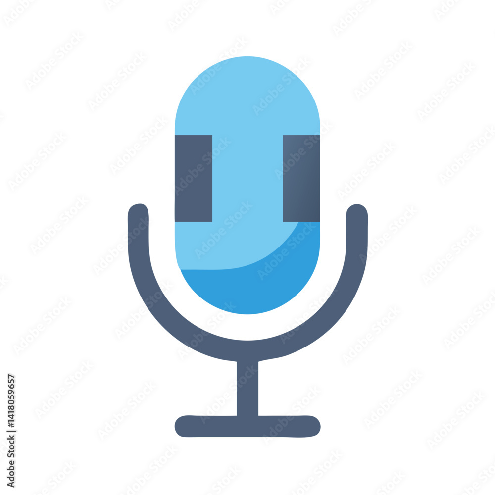 Fototapete Microphone Icon Representing Audio Input Device and Voice Recording Tool