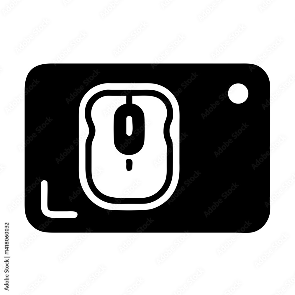Poster mouse on pad icon representing gaming mousepad and precision control surface