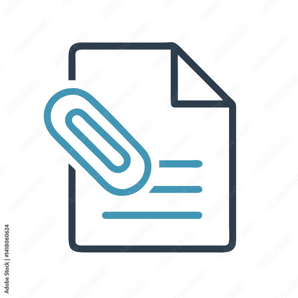 Poster paperclip-icon-representing-document-attachment