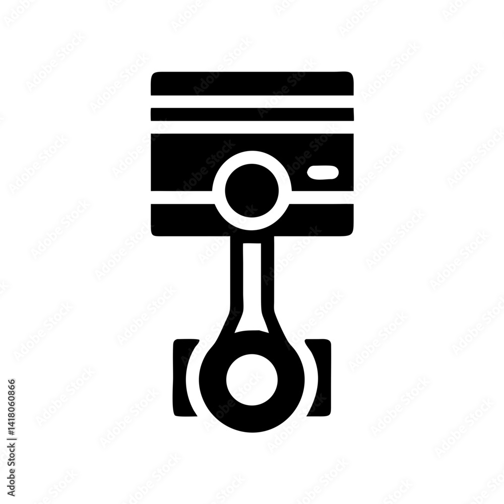 Aufkleber Piston Icon Representing Engine Component and Internal Combustion Mechanism